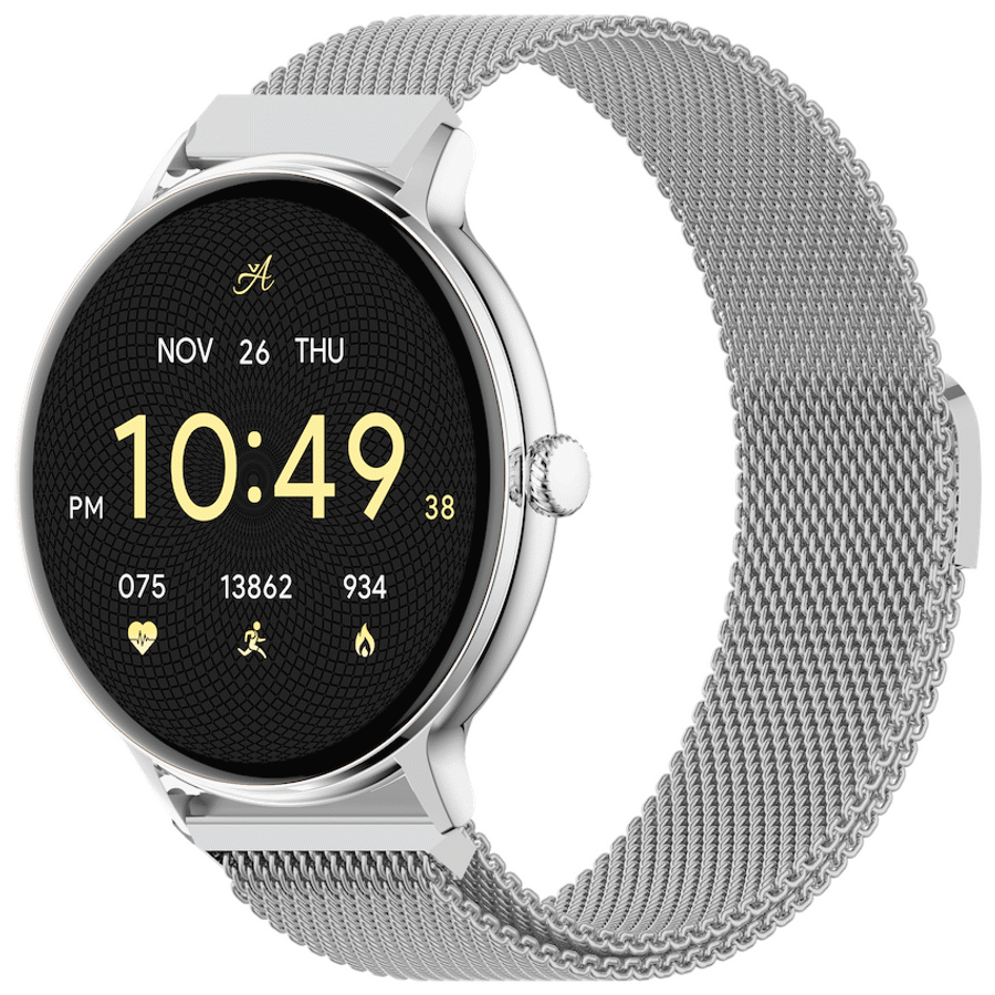 Volkano Ayla Collection Smartwatch with Extra Silicone Strap - Silver