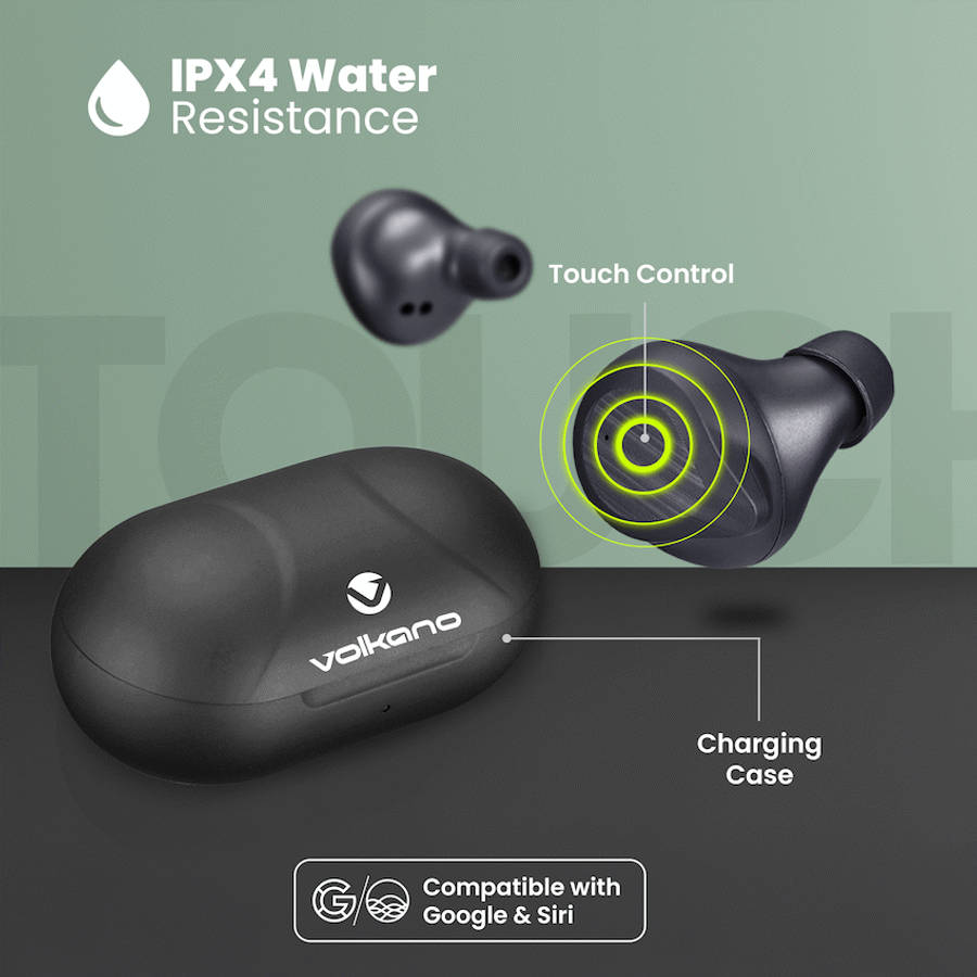 Volkano Scorpio Series True Wireless Earphones - Black
