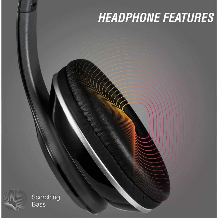 Volkano Falcon Headphones with Microphone - Black