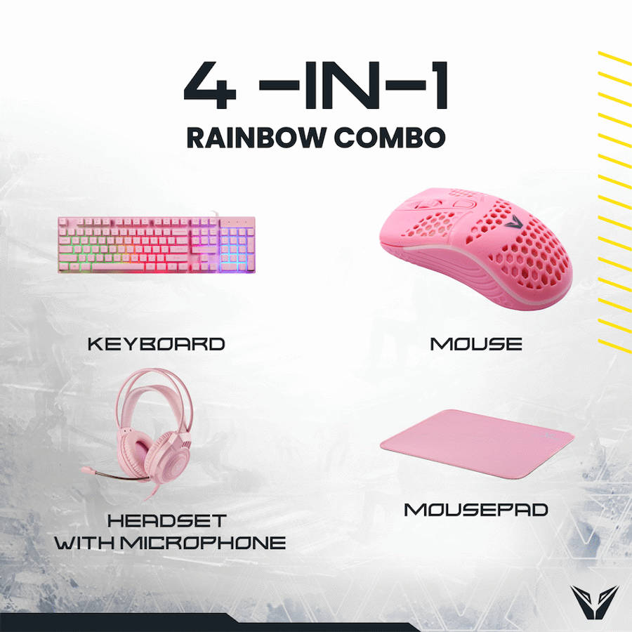 VX Gaming Freya Pink 4 -in-1 Rainbow Combo