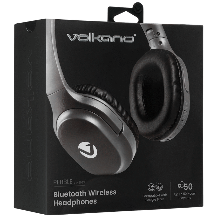 Volkano Pebble Series Bluetooth Headphones - Dark Grey
