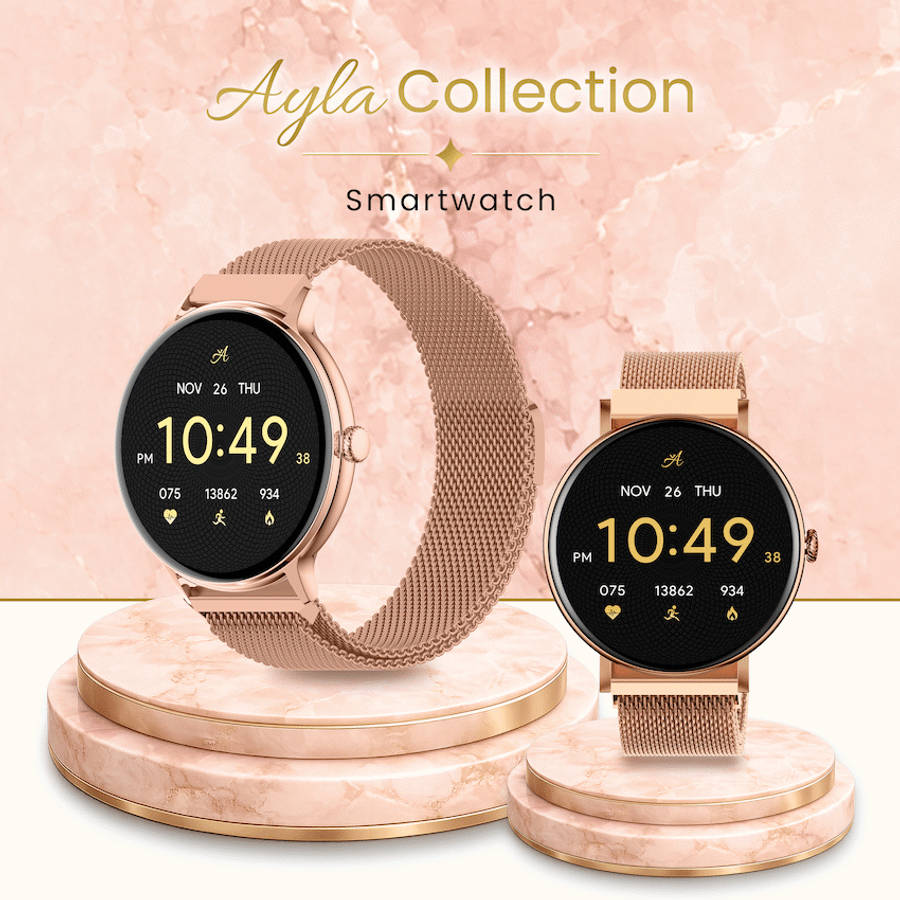 Volkano Ayla Collection Smartwatch with Extra Silicone Strap - Gold