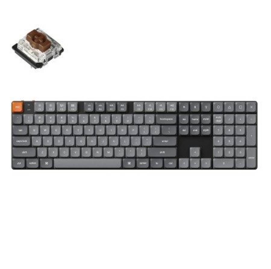 Keychron K5 Max QMK/VIA Full-sized Wireless Custom Mechanical Keyboard | Brown Switches - Black