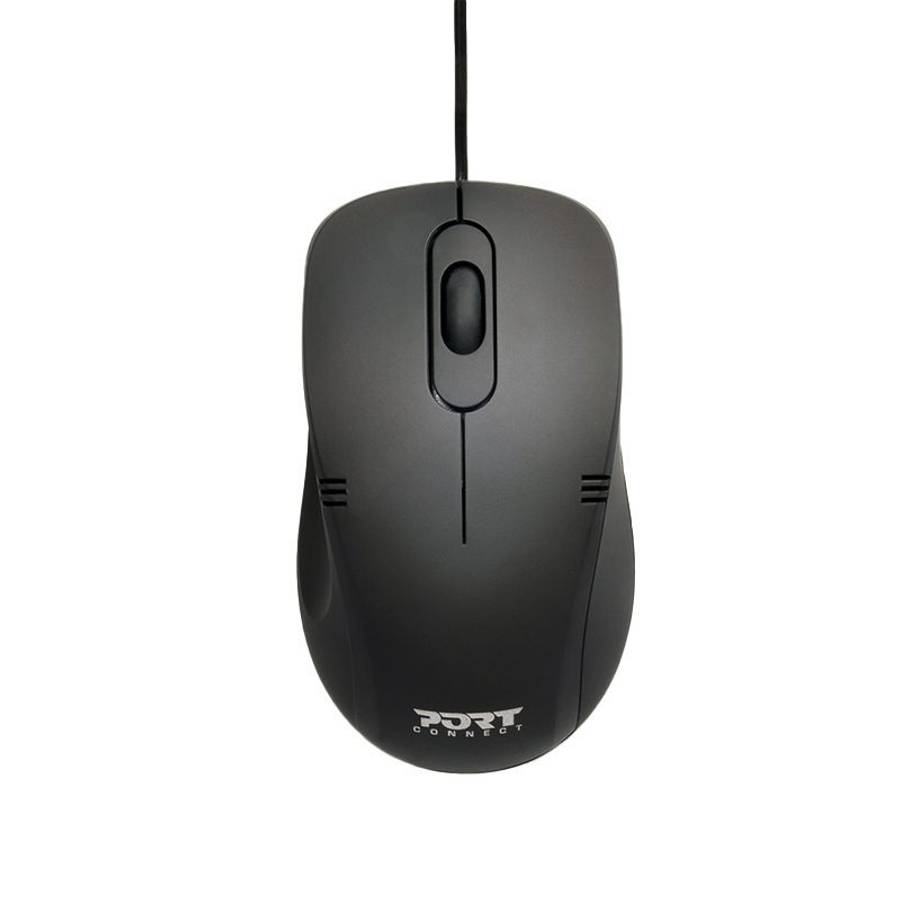 Port Connect Optical USB Mouse - Black