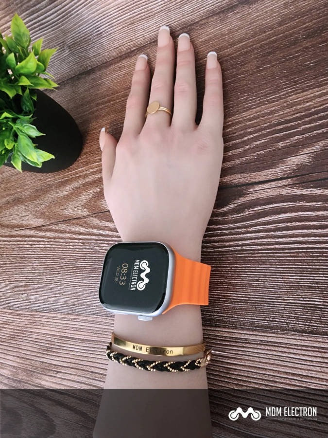 Apple Watch Weave Pattern Silicone Strap - Orange