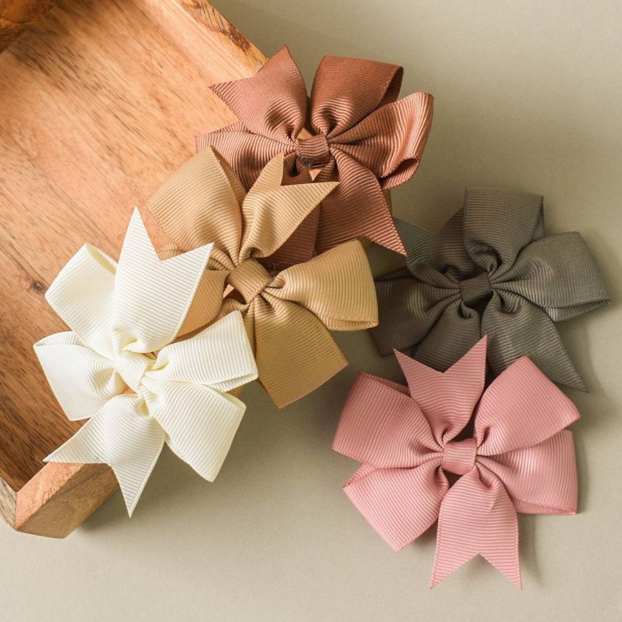 Bum Bum Baby Soft Multi Colour Grosgrain Hair Bows (Pack of 5)