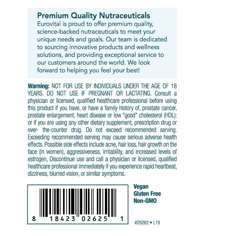EuroVital DHEA for Body Balance Functions - 100mg (180 Capsules)