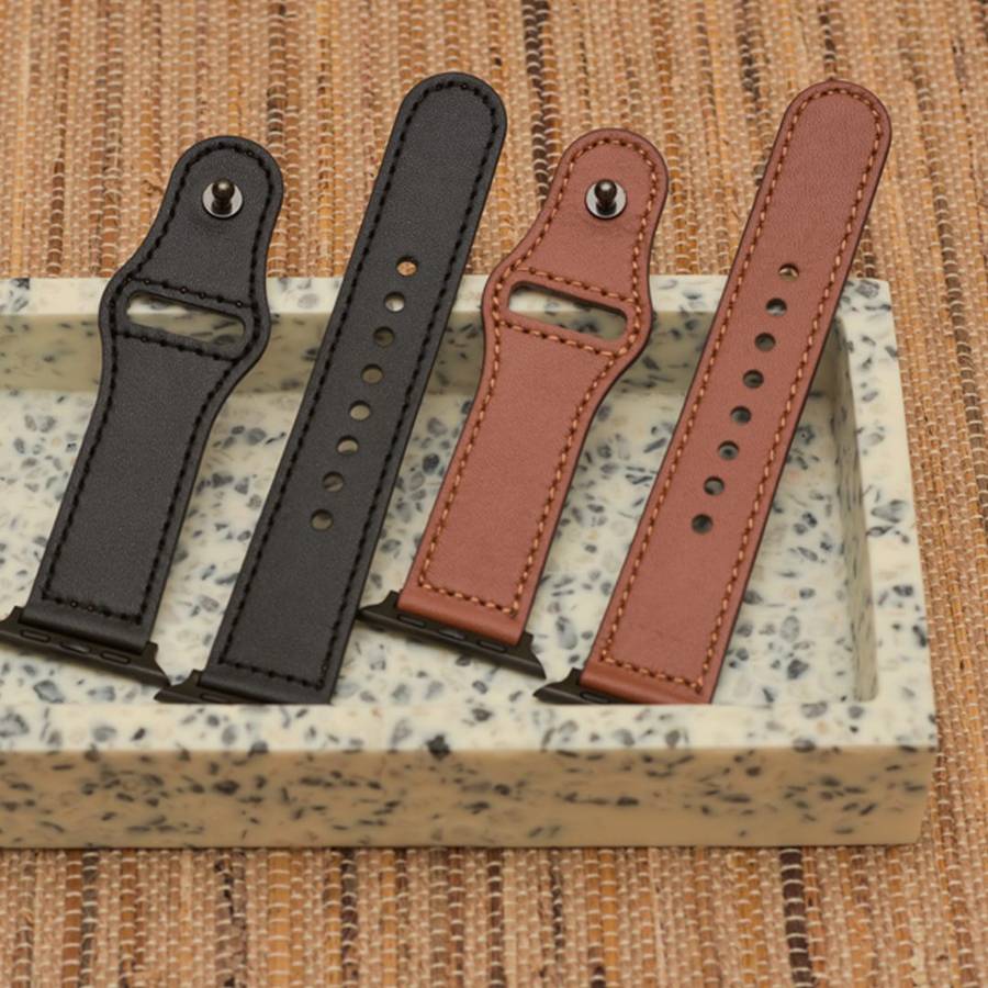 Zonabel 42/44/45mm Apple Watch Replacement Buckle Leather Strap - Brown