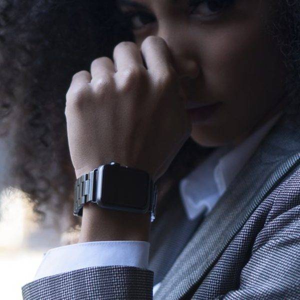 Zonabel 42/44/45mm Apple Watch Replacement Stainless Steel Strap - Black