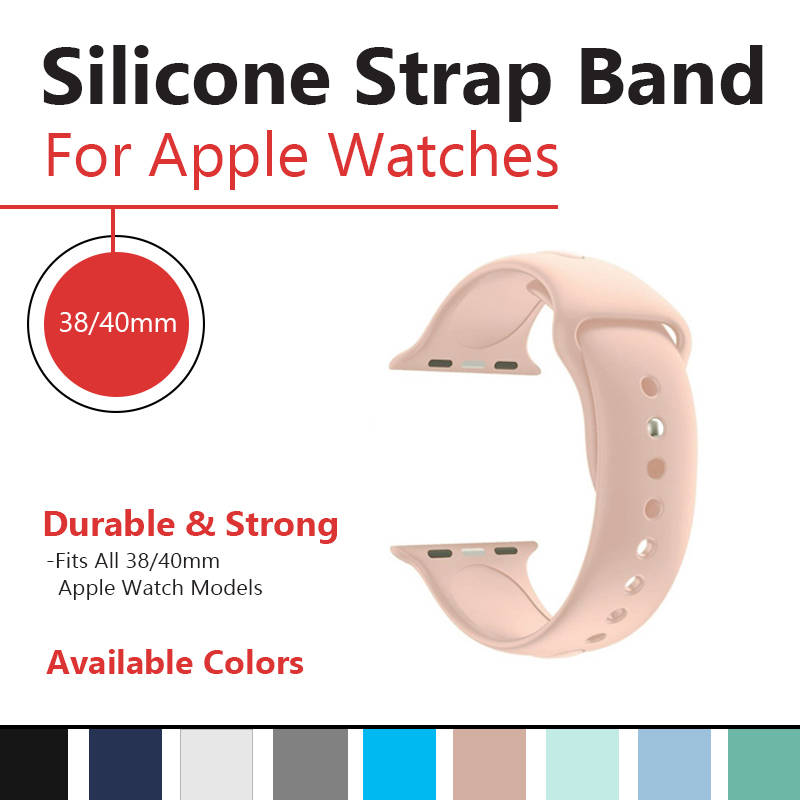 Zonabel 38/40/41mm Apple Watch Replacement Silicone Strap - Pink Sand