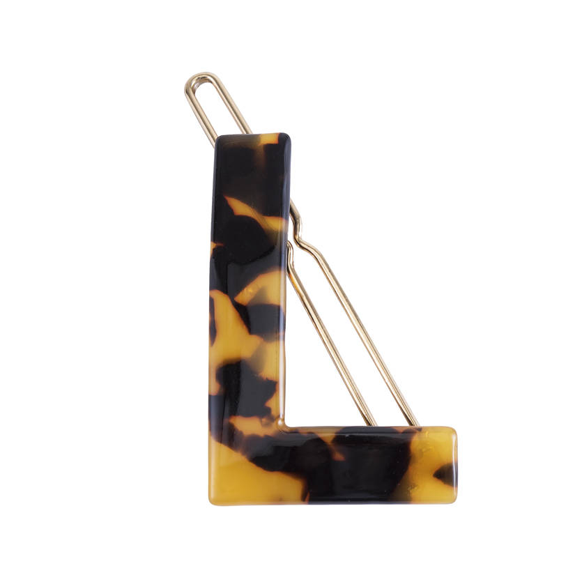 Nordik Beauty Personalized Tortoise shell Initial Hair Clip - L