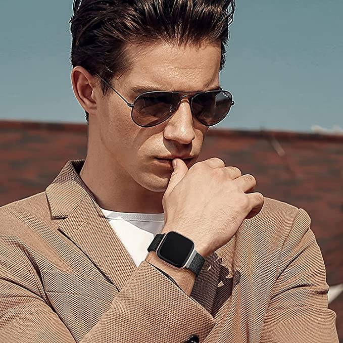 Zonabel Milanese Strap Compatible with Fitbit Versa (Large)