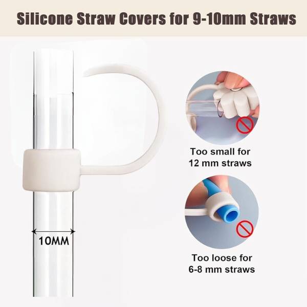 Silicone Straw Cover to Fit 10mm Straw 3 Pack