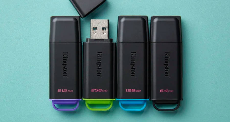 Kingston DataTraveler Exodia USB flash drives in the available capacity colours