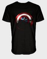 Marvel Captain America Shield Shade Out Mens T-Shirt (Black)(Large)