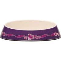 Rogz Bowlz Fishcake Cat Bowl - 200ml (Purple Hearts Design)