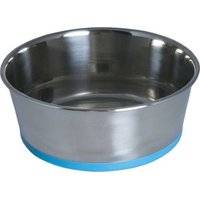 Rogz Stainless Steel Slurp Dog Bowl - Large 1700ml (Blue Base)