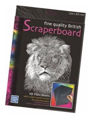 Essdee Scraperboard - Black Coated White (305x229mm)(10 Sheets)