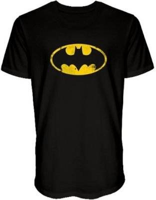 DC Batman Logo Plain Mens T-Shirt (Black)