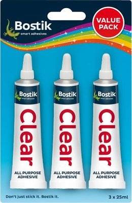 Bostik Clear All Purpose Adhesive - Value Pack (3 x 25ml) picture
