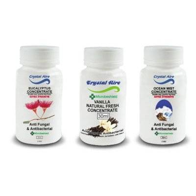 Crystal Aire Purifier Concentrate 3-Pack (Vanilla, Ocean Mist, Eucalyptus)