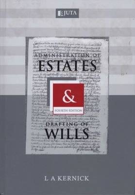Administration of estates and drafting of wills (Hardcover, 4th ed) picture
