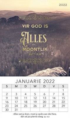 Vir God Is Alles Moontlik (Klein Magnetiese Kalender 2022) (Calendar)