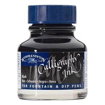 Winsor And Newton Non Waterproof Calligraphy Ink - Black (30ml)