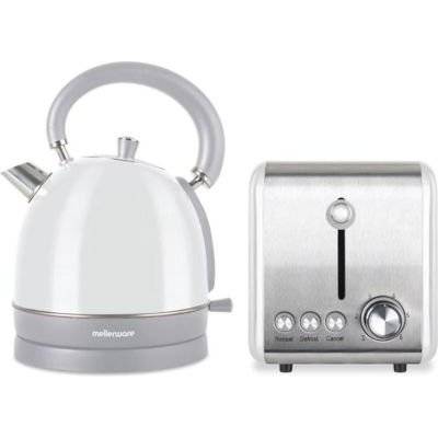 Mellerware Chiffon Kettle and Toaster Set (White / Stainless Steel) picture