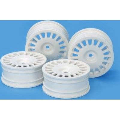 Tamiya 24mm Medium-Narrow White Rally Dish Wheels Offset 0 (4)
