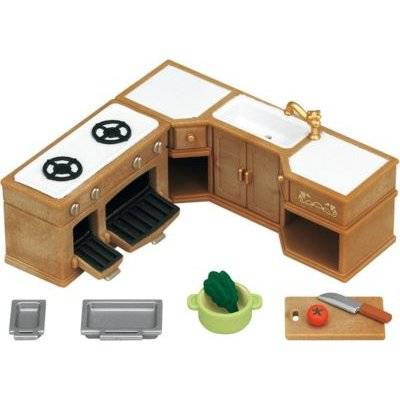 Sylvanian Families - Kitchen Stove Sink & Counter Set