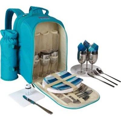 Bushtec Picnic Backpack with Stainless Steel Flatware & Goblets (6 Person) picture
