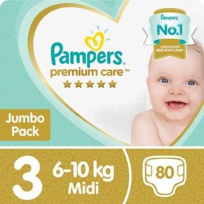 Pampers Premium Care (Size 3 | Midi | 6-10kg | Jumbo Pack - 80 Nappies) picture
