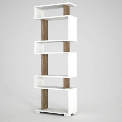 Homemark Armoire's Blok Bookcase (White and Walnut)