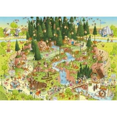 Heye Marino Degano Funky Zoo Black Forest Habitat Jigsaw Puzzle (1000 Piece)