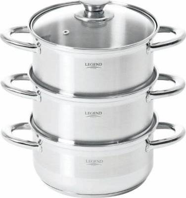 Legend Euro Chef 3 Tier Steamer (18cm) (Stainless Steel)