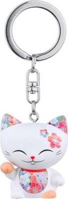 Mani The Lucky Cat Flower Keychain