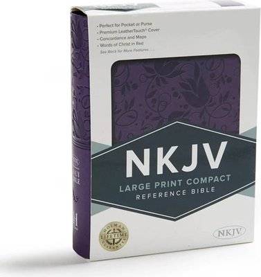 NKJV Compact Reference Bible (Purple) (Large print, Leather / fine binding) picture