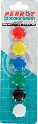 Parrot Magnets - Circle (Assorted Colours)(Pack of 6)