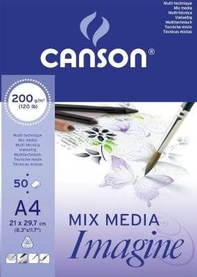 Canson Imagine Multimedia Pad - 200gsm - 50 Sheets - A4