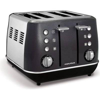 Morphy Richards Evoke 4 Slice, Stainless Steel Toaster (1800W)(Black)