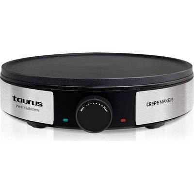 Taurus White & Brown - Non-Stick Crepe Maker with Variable Temperature Control (30cm)(1200W)(Black)