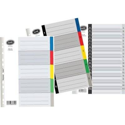 Bantex B6013 Polypropylene Dividers - 20 Divisions (A4)(Assorted)
