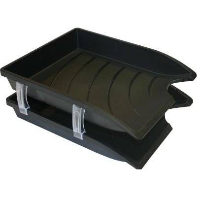 Bantex B9864 2 Optima Letter Trays with 4 Risers (A4)(Black) picture
