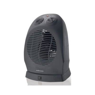 Mellerware Plastic Oscilating Floor Fan Heater with 2 Heat Settings (2000W)(Graphite)