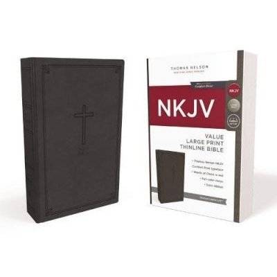 NKJV, Value Thinline Bible (Black) (Large print, Leather / fine binding, Red Letter Edition) picture