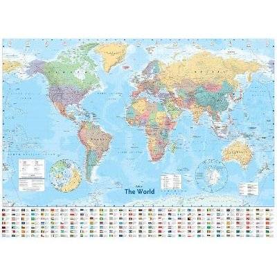 Collins World Wall Laminated Map (Sheet map, flat)