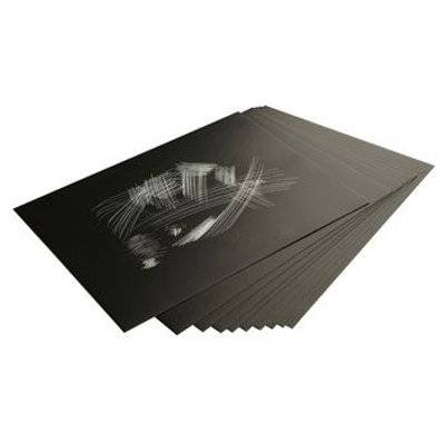 Essdee Scraperfoil - Black Coated Silverfoil (152x101mm)(10 Sheets)