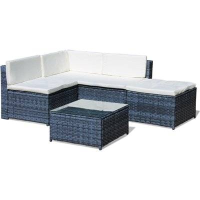 Fine Living Livorno Rattan Set (4 Piece) (Marbled Black)