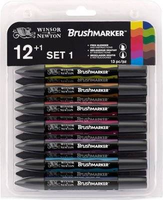 Winsor & Newton Brush (Pro)Marker - Set of 12 - Vibrant Tones